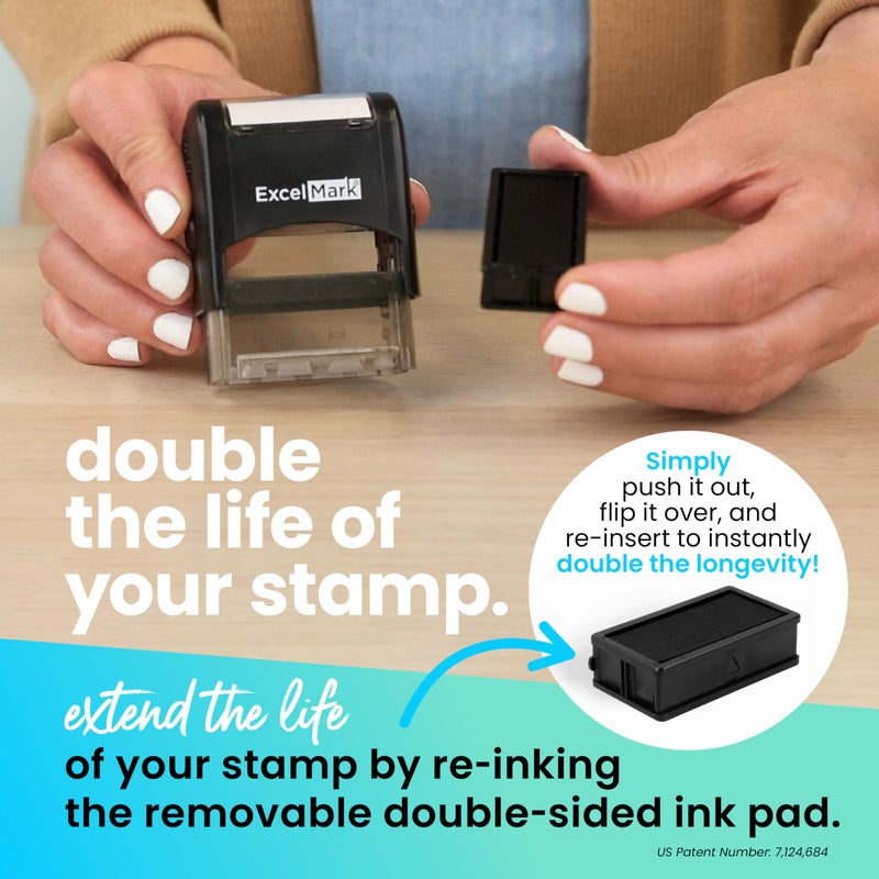 ExcelMark Controlled Copy Self Inking Rubber Stamp - Red Ink (A1539) - Image 5